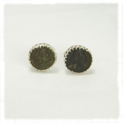 Roman coin cufflinks - fine claw